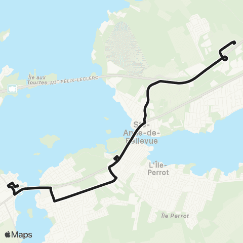 exo La Presqu'Île Gare Dorion - Île Perrot - Rem map