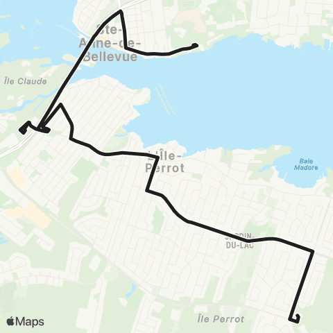 exo La Presqu'Île Notre-Dame-de-l'Île-Perrot - Terminus Macdonald map