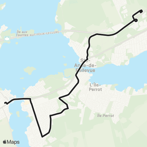 exo La Presqu'Île Dorion - Île Perrot - Rem map