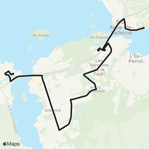 exo La Presqu'Île Dorion - Île Perrot - Terminus Macdonald map