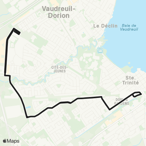 exo La Presqu'Île Gare Vaudreuil / Gare Dorion / Marier map
