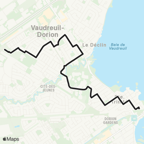 exo La Presqu'Île Gare Vaudreuil / Gare Dorion map
