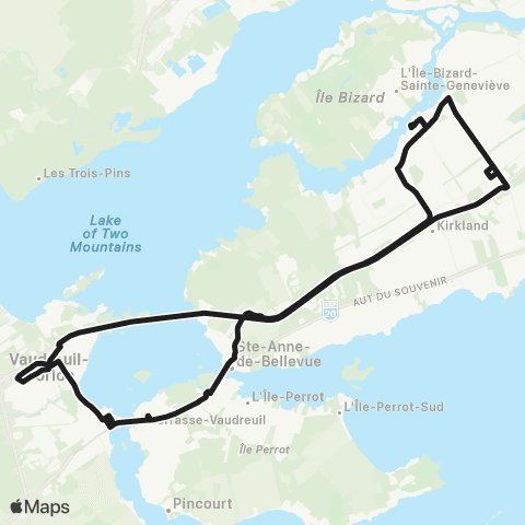 exo La Presqu'Île Gérald-Godin / Pointe-Claire map