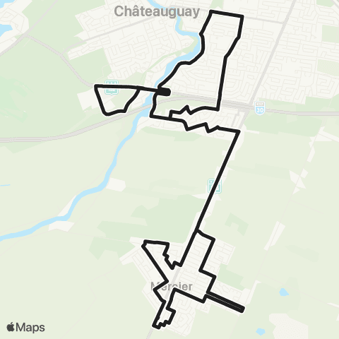 exo Sud-Ouest Mercier - Châteauguay - Mercier map