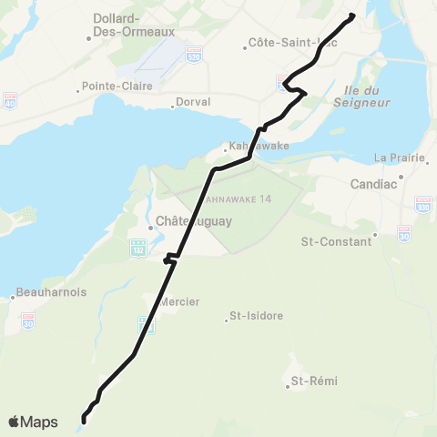 exo Sud-Ouest Haut-Saint-Laurent map