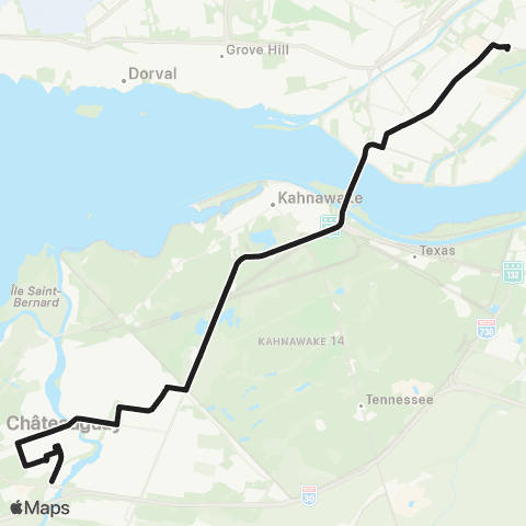 exo Sud-Ouest Châteauguay - Montréal map