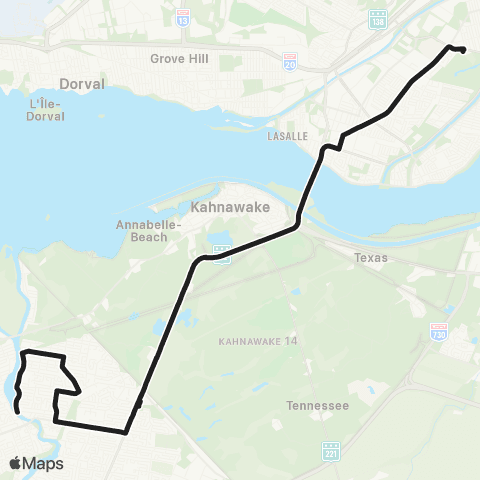 exo Sud-Ouest Châteauguay - Montréal map