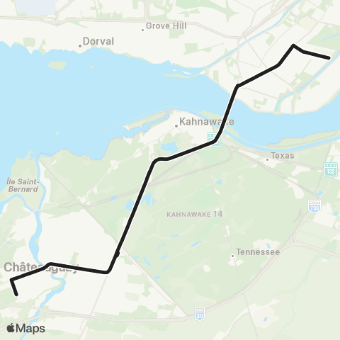 exo Sud-Ouest Cégep André-Laurendeau map