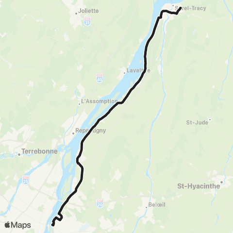 exo Sorel-Varennes Sorel-Tracy - Longueuil map