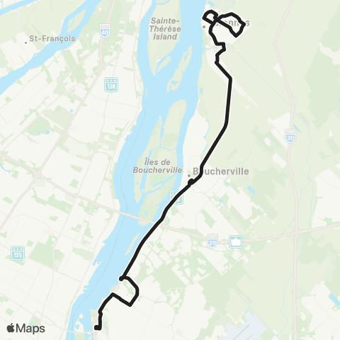 exo Sorel-Varennes Varennes - Longueuil map