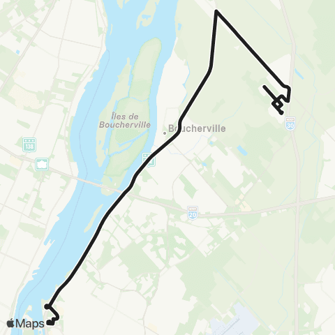 exo Sorel-Varennes Varennes (Ireq) - Longueuil map