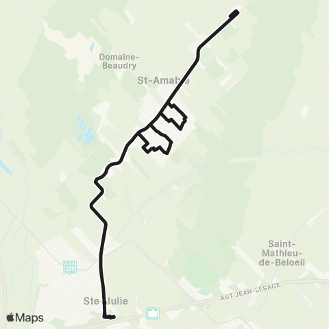 exo Sorel-Varennes Saint-Amable - Sainte-Julie map