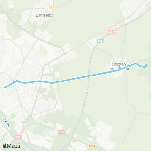 Grand Reims Mobilités Odile Madelin <> Royale map