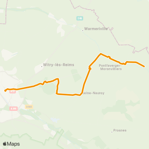 Grand Reims Mobilités Bétheniville <> Saint-Symphorien map