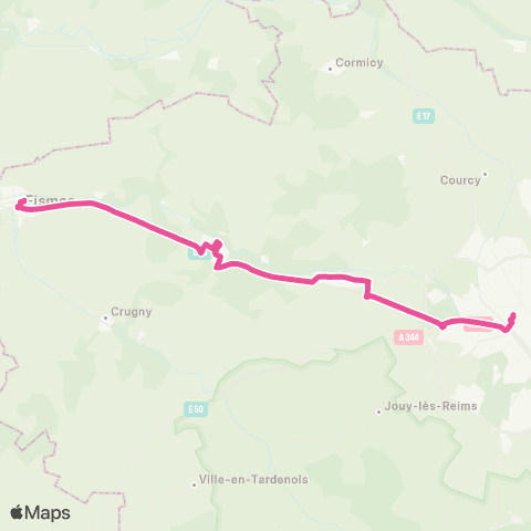 Grand Reims Mobilités Fismes <> Gare Clairmarais map