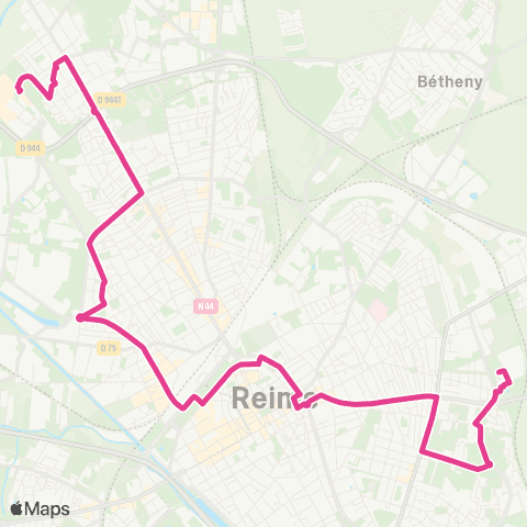 Grand Reims Mobilités Maurencienne <> C.C. Cernay map