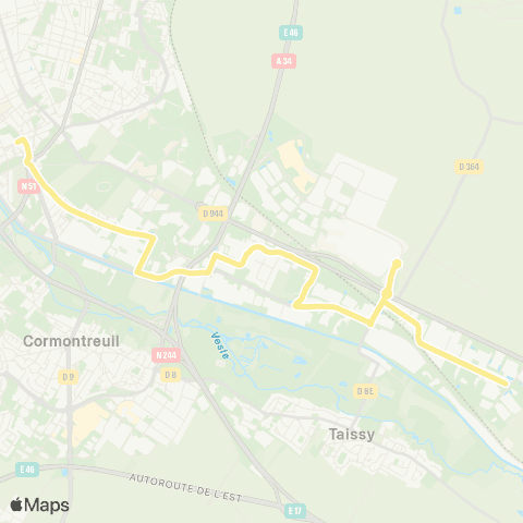 Grand Reims Mobilités Clovis <> Z.I. Pompelle map