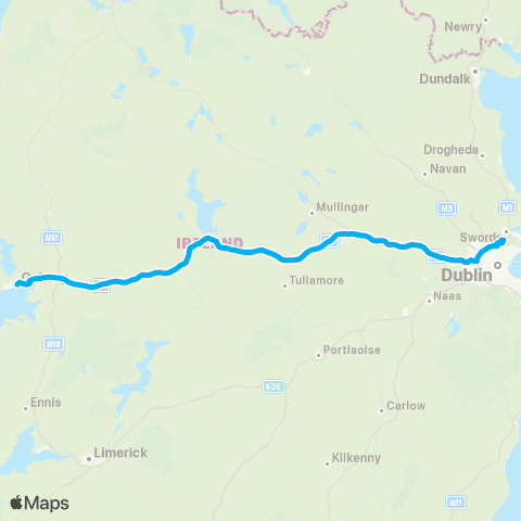 Citylink Galway - Dublin Airport map