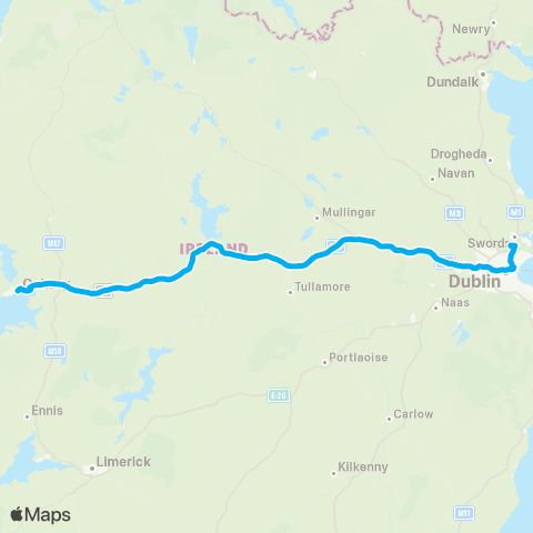 Citylink Galway - Dublin - Dublin Airport map