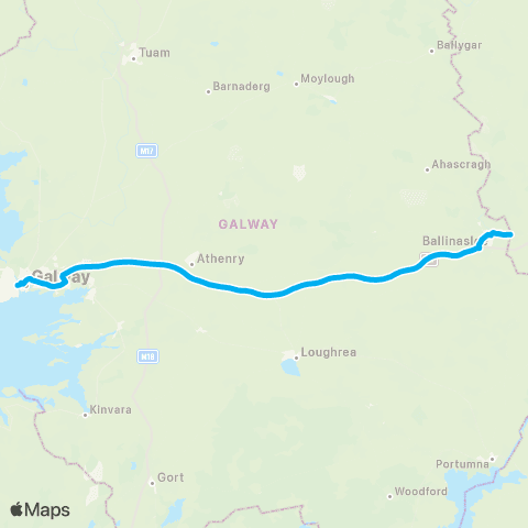 Citylink Ballinasloe - Galway map