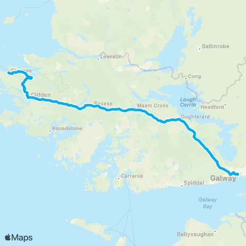 Citylink Galway - Clifden - Letterfrack map