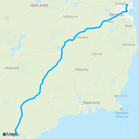 Citylink Cork - Dublin - Dublin Airport map