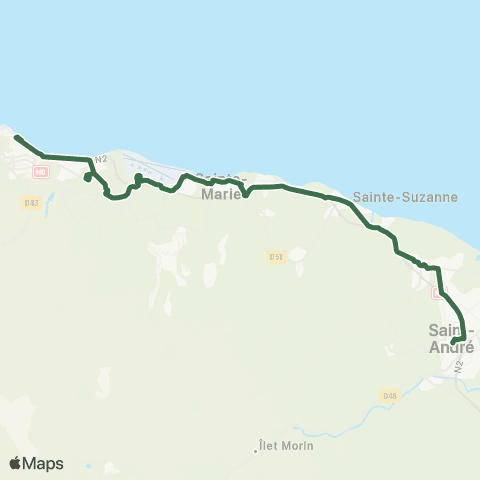 Car Jaune St-Denis / St-André map