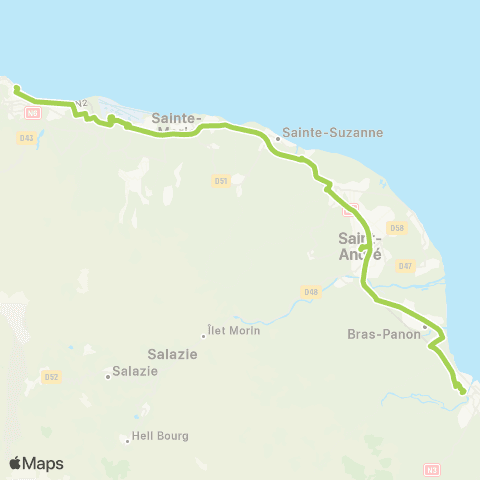 Car Jaune St-Denis / St-Benoît map