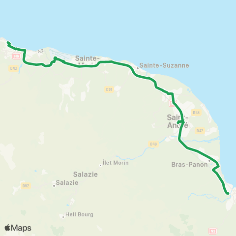 Car Jaune St-Denis / St-Benoît par Campus map