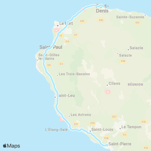 Car Jaune Express St-Denis / St-Pierre map