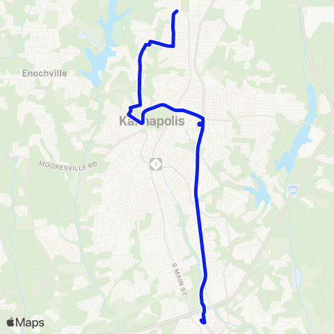 Rider Transit Blue Route map