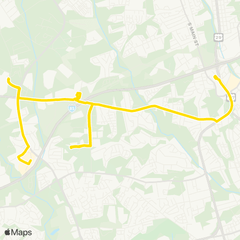 Rider Transit Yellow Route map