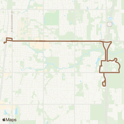Citylink Edmond 2nd St. - I-35 - Mercy/Integris map