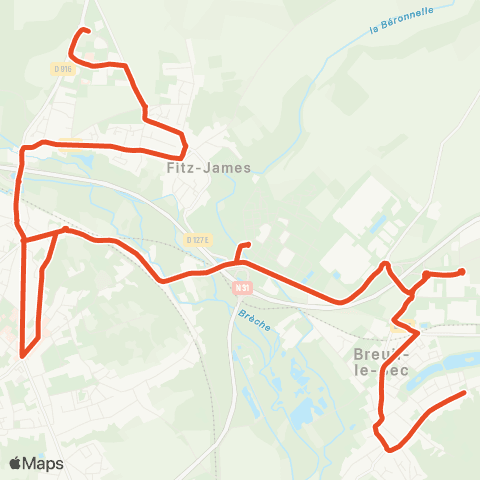 Le Bus Fitz-James - Gare SNCF - Breuil-le-Sec map