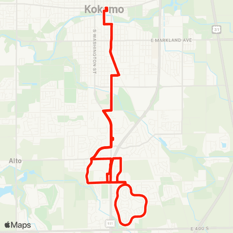 City Line Trolley Red South map
