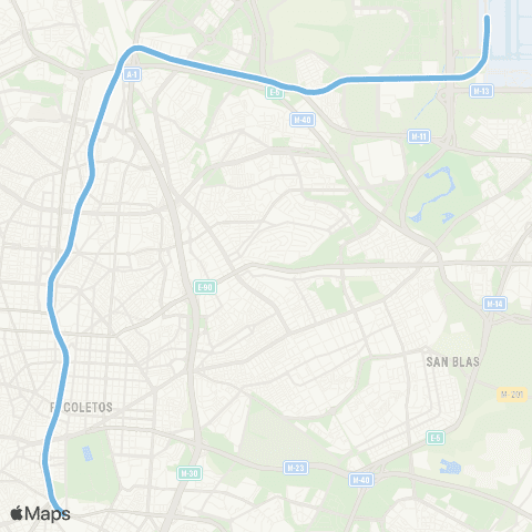 Cercanías Príncipe Pío ↔ Aeropuerto T4 map