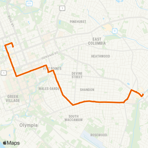 The Comet Rosewood map