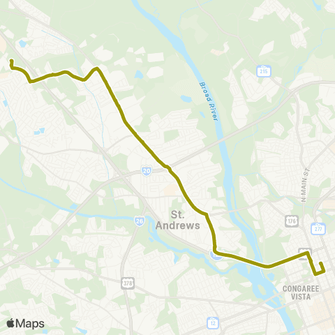 The Comet Broad River map