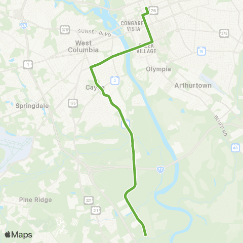 The Comet 12th Street Extension Express map