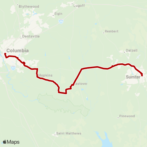 The Comet Lower Richland Express map