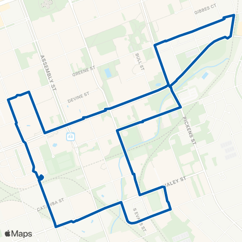 USC Transit Blue map
