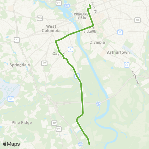 The Comet 12th Street Extension Express map