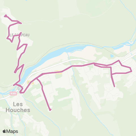 Chamonix Mobilité Les Houches Le Guret /  La Chapelle du Pont map