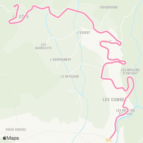 Chamonix Mobilité Servoz La Côte / Chamonix-Mont-Blanc Sud map