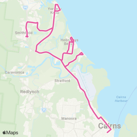 Kinetic City - Smithfield via Machans Bch and Holloways map