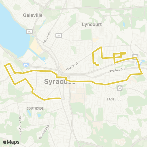 Syracuse School Routes Teall Ave map