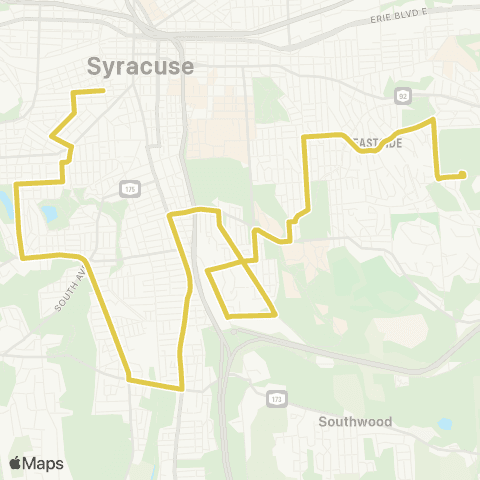 Syracuse School Routes Randall Road map