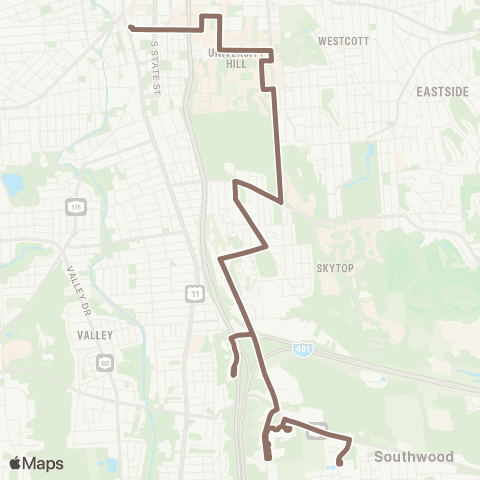 Centro Syracuse Drumlins - Nob Hill map