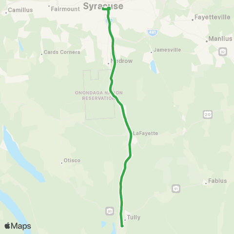 Centro Syracuse Lafayette - Tully map