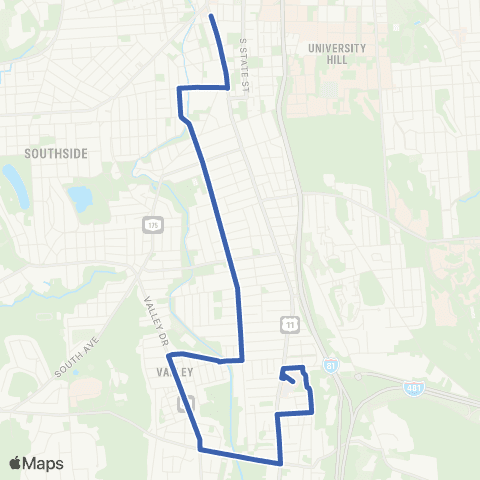 Centro Syracuse Midland Ave - Valley Dr map